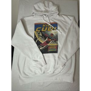 Smart Blanks Men's White Kid Cudi Fleece Lined Pullover Hoodie XL